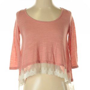 Wet Seal Block Coral 3/4 sleeve top